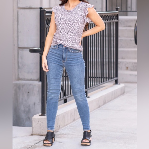 {Judy Blue} "High Rise Thermal Skinny Fit" Fleece Lined Stretch Denim Jeans - Picture 1 of 8